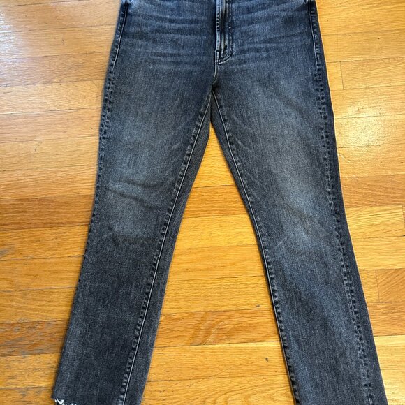 MOTHER Rascal Ankle Step Fray jeans in Night Garden (dark gray) wash, size 28 - Picture 3 of 6